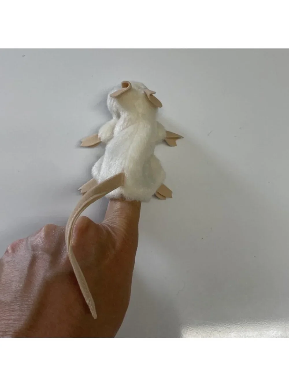 Folkmanis Mini White Mouse Finger Puppet